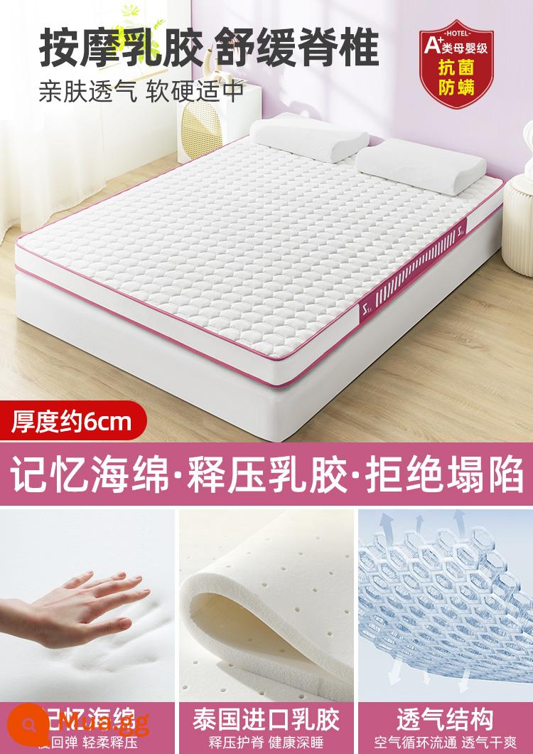 Nệm cao su đệm nhà dày chiếu tatami ký túc xá sinh viên đệm xốp đơn nệm cho thuê đặc biệt - Ngủ yên - Vitality Purple [ mủ cao su dày và đàn hồi cao 6cm]