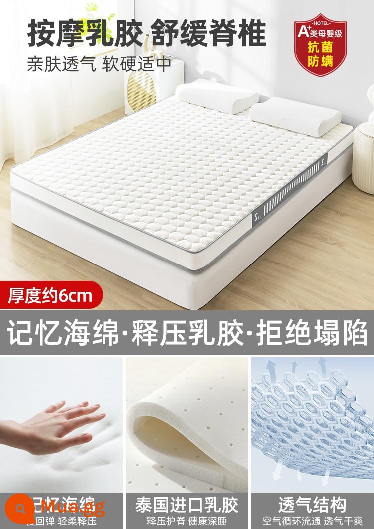 Nệm cao su đệm nhà dày chiếu tatami ký túc xá sinh viên đệm xốp đơn nệm cho thuê đặc biệt - Ngủ yên - Vitality Grey [ mủ cao su dày 6cm]