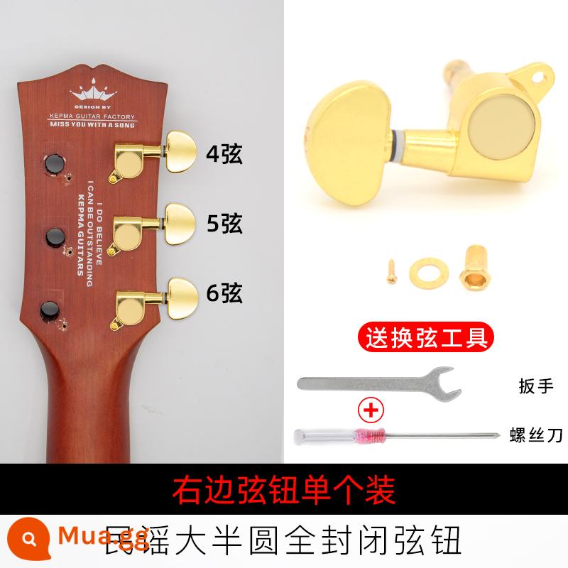 Dân gian dây đàn guitar nút đàn piano xoắn cắt dây cuộn dây thay dây bắt sóng các bộ phận stringer núm thay dây công cụ phụ kiện - [Đầu kim loại] Vàng hình bán nguyệt (1 bên phải) 45 độ