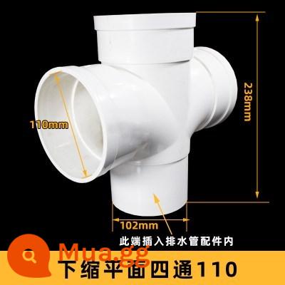 PVC50 miếng chèn bên trong và bên ngoài 75 tee 110 bó giữa và dưới miệng ống thoát nước khớp nối ống thoát nước có đường kính thay đổi 160 tee xiên - 110 hạ phẳng bốn chiều