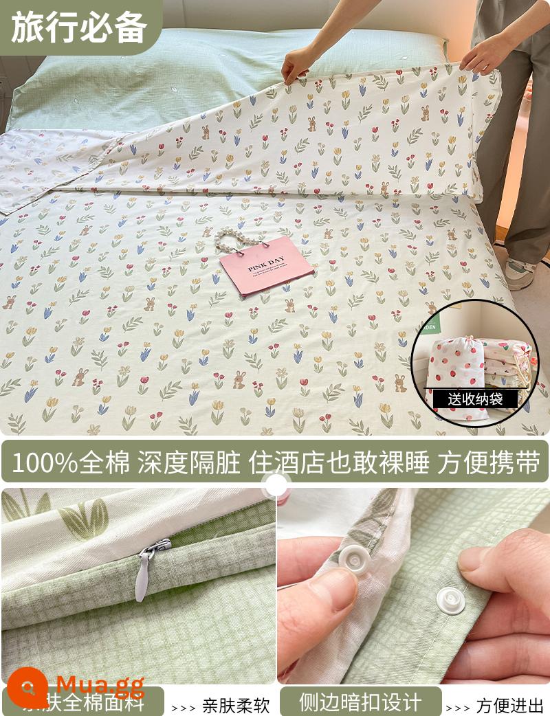 Cotton bẩn túi ngủ khách sạn xách tay du lịch tàu ngủ hiện vật ga trải giường cotton vỏ chăn chuyến đi công tác khách sạn - Huajian Tutu (túi ngủ)-gửi cùng túi đựng