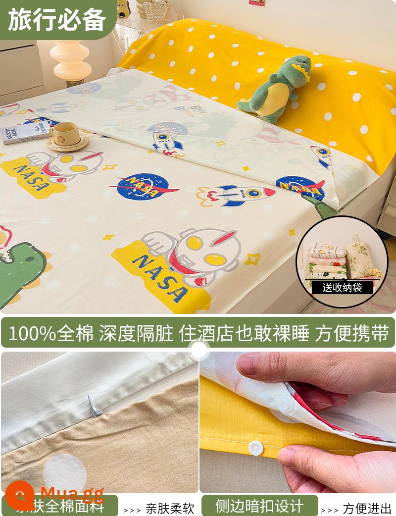 Cotton bẩn túi ngủ khách sạn xách tay du lịch tàu ngủ hiện vật ga trải giường cotton vỏ chăn chuyến đi công tác khách sạn - Quái Vật Chiến Đấu (Túi Ngủ) - Tặng kèm túi đựng đồ cùng kiểu dáng