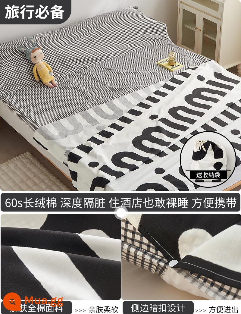 Cotton bẩn túi ngủ khách sạn xách tay du lịch tàu ngủ hiện vật ga trải giường cotton vỏ chăn chuyến đi công tác khách sạn - Anh MM (túi ngủ)-gửi cùng túi đựng