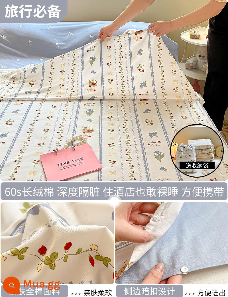 Cotton bẩn túi ngủ khách sạn xách tay du lịch tàu ngủ hiện vật ga trải giường cotton vỏ chăn chuyến đi công tác khách sạn - Rose Vine (Túi ngủ) - Tặng kèm túi đựng đồ cùng kiểu dáng