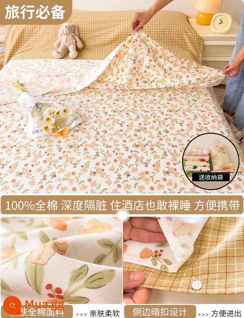 Cotton bẩn túi ngủ khách sạn xách tay du lịch tàu ngủ hiện vật ga trải giường cotton vỏ chăn chuyến đi công tác khách sạn - Hua Qianduo (Túi ngủ) - Túi đựng đồ miễn phí cùng kiểu dáng