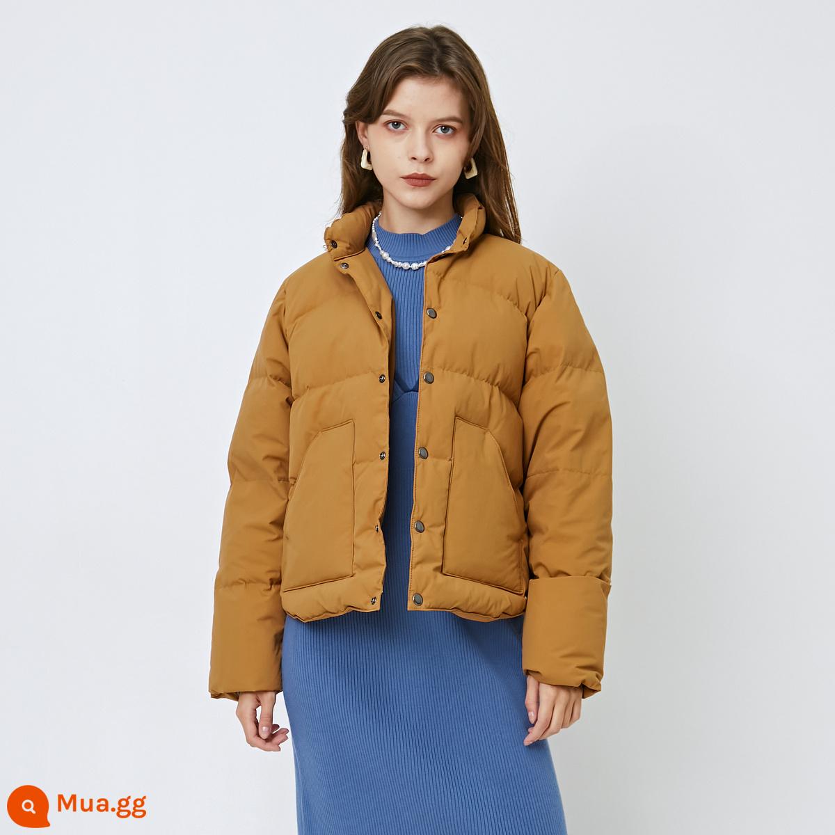 MOUSSY mùa đông 2022 mới cổ áo đứng rời đi lại ngắn xuống áo khoác nữ 028FA730-5410 - lạc đà 550