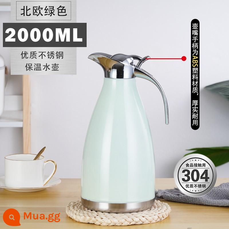 Thép không gỉ 304 phích ấm đun nước thương mại ấm đun nước khách sạn phòng ăn phòng trà ấm trà phích phích ấm đun nước cách nhiệt - Nồi 2L phong cách châu Âu 304 mạnh mẽ màu xanh nhạt