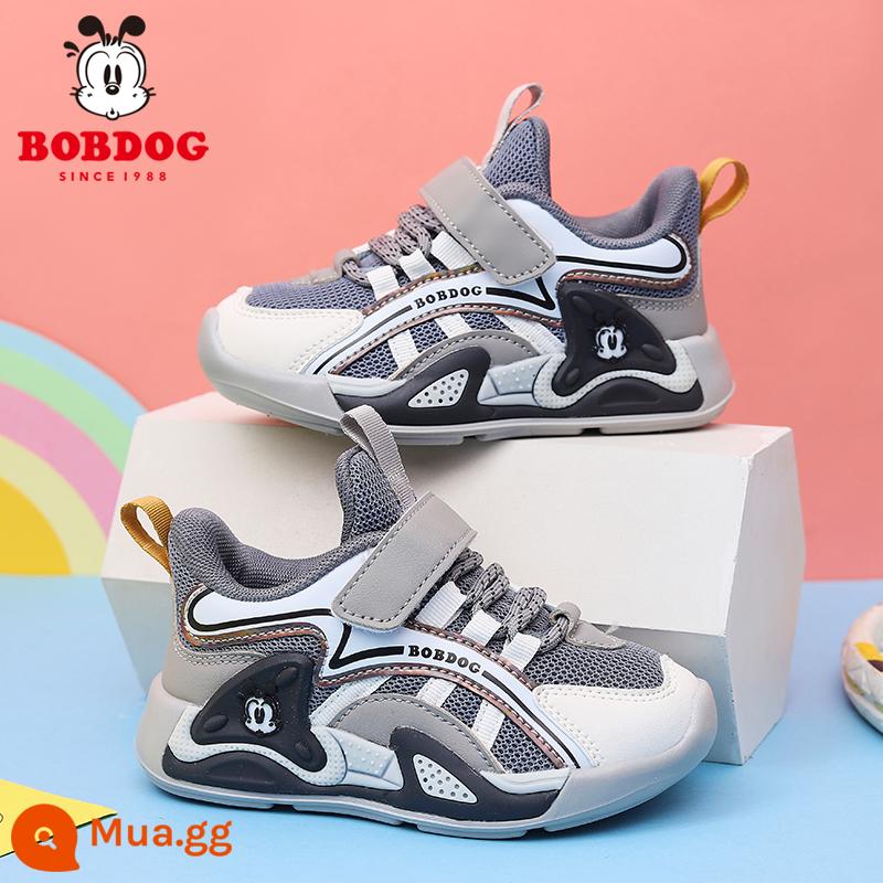 Bobbean Bé Trai Mùa Đông Giày Cotton 2022 Mới Plus Nhung Ấm Áp Dày Dặn Thời Trang Giày Thể Thao Trẻ Em Đế Mềm - Mạng đôi màu xám 5446