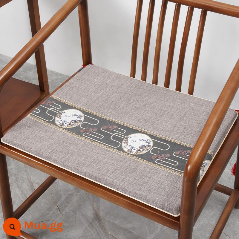 Ghế vòng tròn của Trung Quốc -Phong cách áo sơ mi Gahogany Tea Bàn Sofa Hat chính thức Ghế Tai Master Ghế Padding Solid Wood Fart Ghế Ghế đệm - Xiangyun Ruihe-màu xám [mẫu chống nước nâng cấp] [ống đơn]