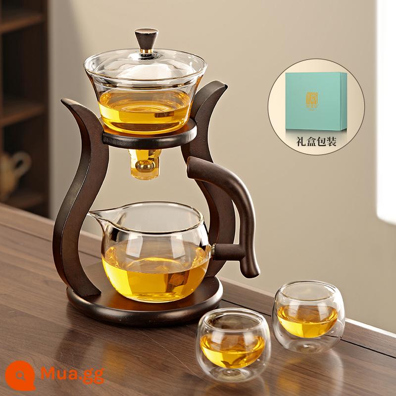 Thủy tinh bán đồ uống bán trà nhóm kết hợp những người lười biếng với ấm trà Bubbot Tea Tea Cup - [Hộp quà] Bộ trà tự động Yaoyue + 2 cốc