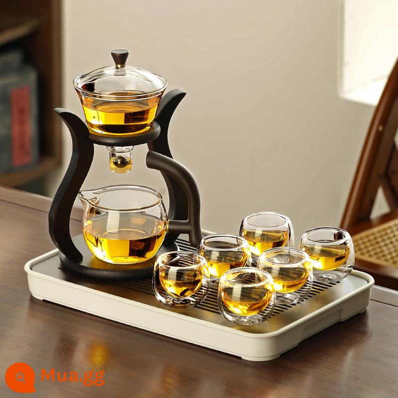 Thủy tinh bán đồ uống bán trà nhóm kết hợp những người lười biếng với ấm trà Bubbot Tea Tea Cup - 16 khay đựng mực tuyết + bộ ly trà mời lên trăng hoàn toàn tự động + 6 cốc hình quả trứng