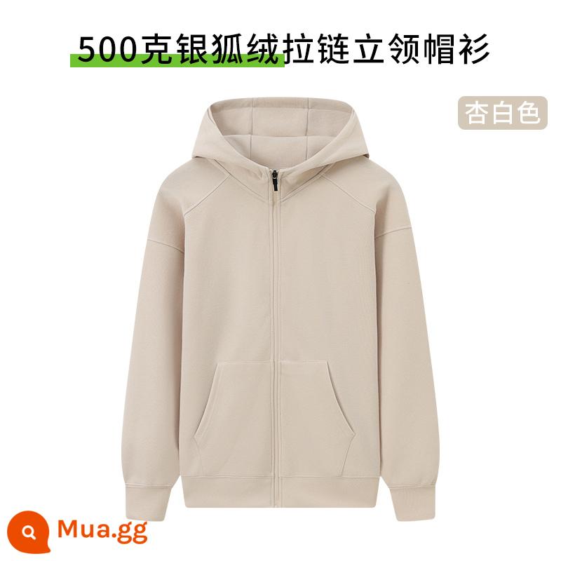 Hoodie tùy chỉnh in logo dày đồng phục bóng chày làm việc quần áo bông tự làm nhóm xây dựng đảng lớp quần áo áo khoác - Kiểu 6 mai trắng