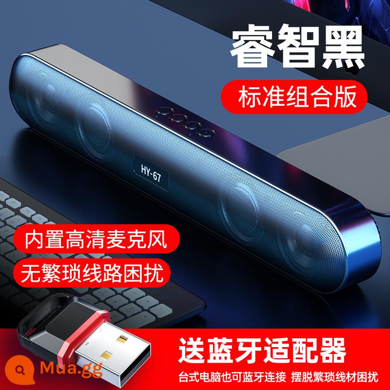 Loa bluetooth không dây âm thanh máy tính máy tính để bàn mới tích hợp loa siêu trầm âm lượng lớn chất lượng âm thanh cao giao diện usb với dải micrô đa phương tiện Loa phát sáng RGB trò chơi thể thao điện tử sinh viên - ❤ Phiên bản kết hợp tiêu chuẩn màu đen thông minh + Bộ chuyển đổi Bluetooth màu đen ❤