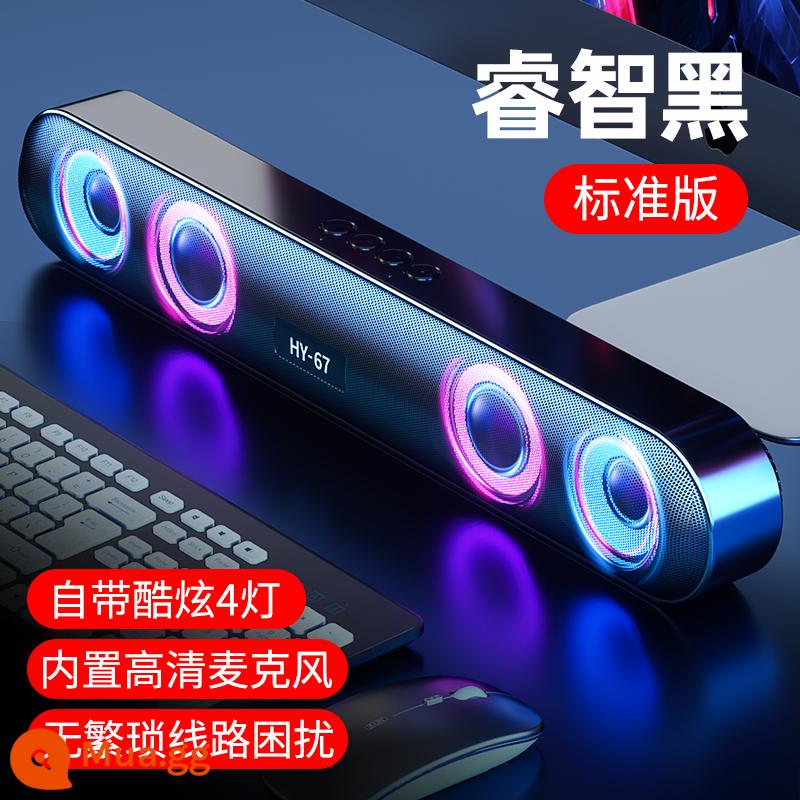 Loa bluetooth không dây âm thanh máy tính máy tính để bàn mới tích hợp loa siêu trầm âm lượng lớn chất lượng âm thanh cao giao diện usb với dải micrô đa phương tiện Loa phát sáng RGB trò chơi thể thao điện tử sinh viên - ❤ Phiên bản nâng cấp Smart Black ❤