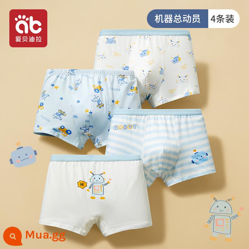 Quần lót bé trai, quần đùi trẻ em cotton nguyên chất, 100% cotton, quần đùi bé trai big size an toàn không pp - Gói Robo-4