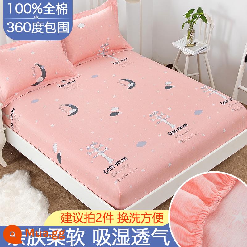 Túi vải cotton trải giường đơn mảnh vải phủ giường chống bụi dày Simmons vỏ bọc nệm bao gồm tất cả ga trải giường - cây ước nguyện