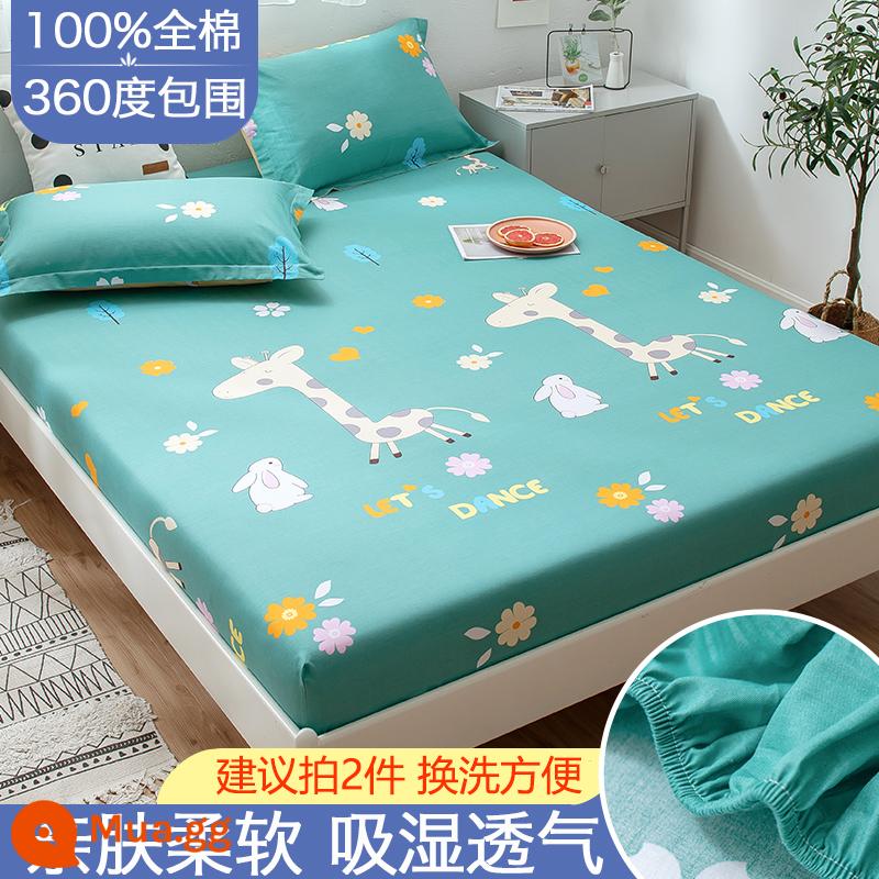 Túi vải cotton trải giường đơn mảnh vải phủ giường chống bụi dày Simmons vỏ bọc nệm bao gồm tất cả ga trải giường - Hoa lan yêu tinh