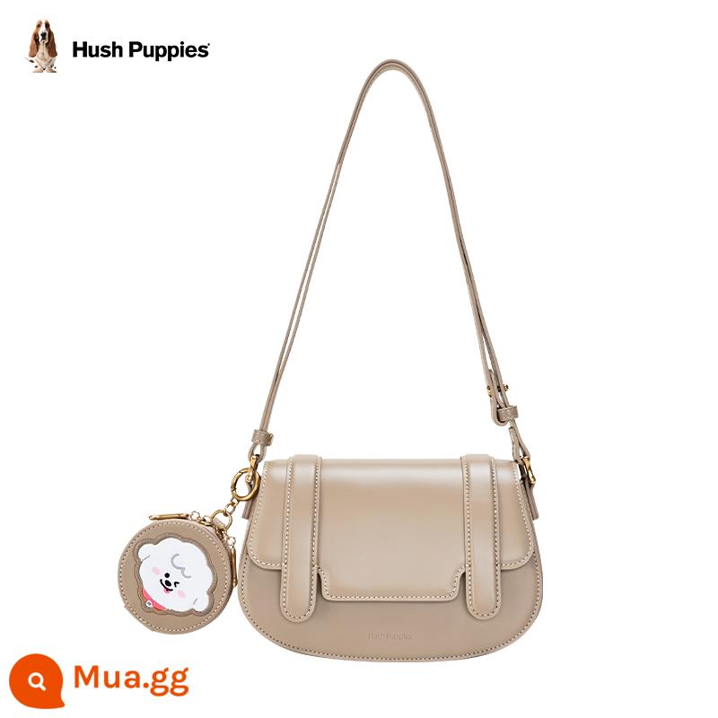 Gia đình Hush Puppies Naiva đồng thương hiệu dòng thiên thần giảm lo lắng túi messenger túi nữ mùa hè Túi Messenger túi sát nách - cà phê trà sữa