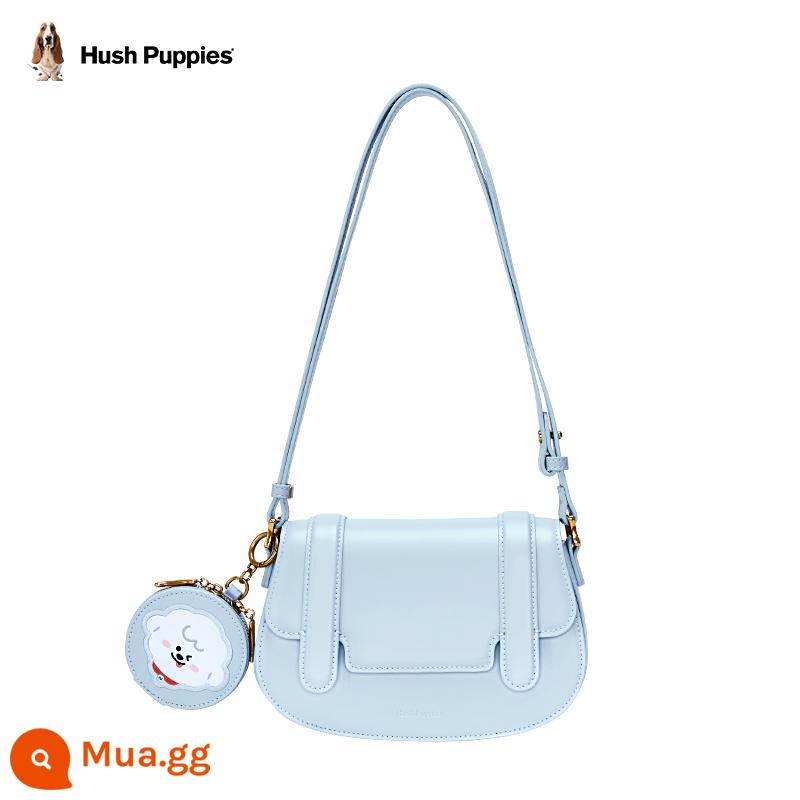 Gia đình Hush Puppies Naiva đồng thương hiệu dòng thiên thần giảm lo lắng túi messenger túi nữ mùa hè Túi Messenger túi sát nách - muối biển xanh