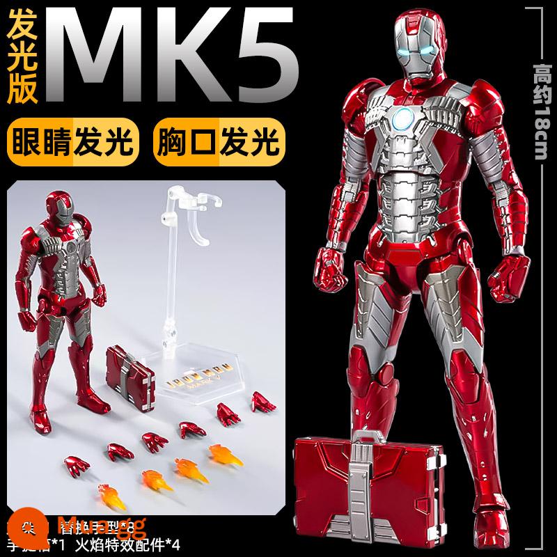 Zhongdong mk50 Iron Man đồ chơi mô hình Marvel Avengers 3 con rối cậu bé mô hình trang trí 7 Mark 85 - Sản phẩm mới〖Phiên bản phát sáng〗Iron Man MK5 (ngọn lửa*4+tay*8+đế+vali+sạc)