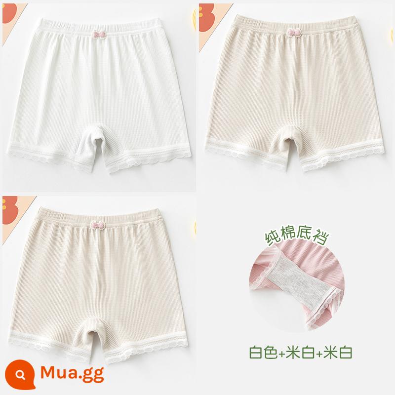 Quần trẻ em chống ánh sáng an toàn mùa hè bé gái boxer bảo hiểm quần lót bé gái mỏng phần quần đùi bé gái quần bên trong - Ba gói màu trắng + trắng nhạt + trắng nhạt [đáy hai lớp]