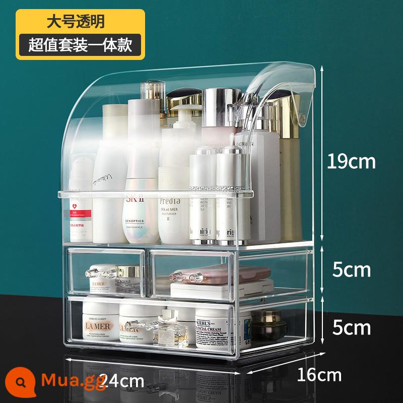 Máy Tính Để Bàn Hộp Bảo Quản Mỹ Phẩm Chống Bụi Acrylic Son Môi Công Suất Lớn Sản Phẩm Chăm Sóc Da Bàn Trang Điểm Ngăn Kéo Kệ - [Kích thước lớn trong suốt] Mô hình tất cả trong một đáng giá tiền