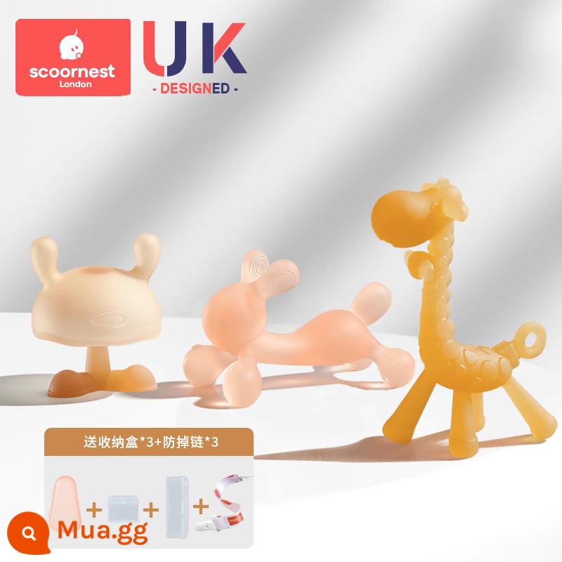 Kechao Răng Thỏ Fixer Răng Hàm Cho Bé Dính Thời Kỳ Mọc Răng Silicone Đồ Chơi Cắn Keo Có Thể Luộc Chống Ăn Tay Hiện Vật - [Bộ ba sản phẩm kháng khuẩn Nano bạc] Máy mài răng khoa học trọn gói 1 (Bộ cố định răng nấm + Bột cố định răng thỏ + Dụng cụ cố định răng hươu)