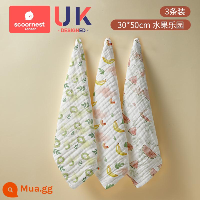 Khăn lau nước bọt cho bé sơ sinh cotton nguyên chất siêu mềm khăn vuông nhỏ cho bé khăn mặt đặc biệt sản phẩm dành cho trẻ em khăn gạc - [Mở rộng 3 mật độ cao] Fruit Paradise 30 * 50 sáu tầng