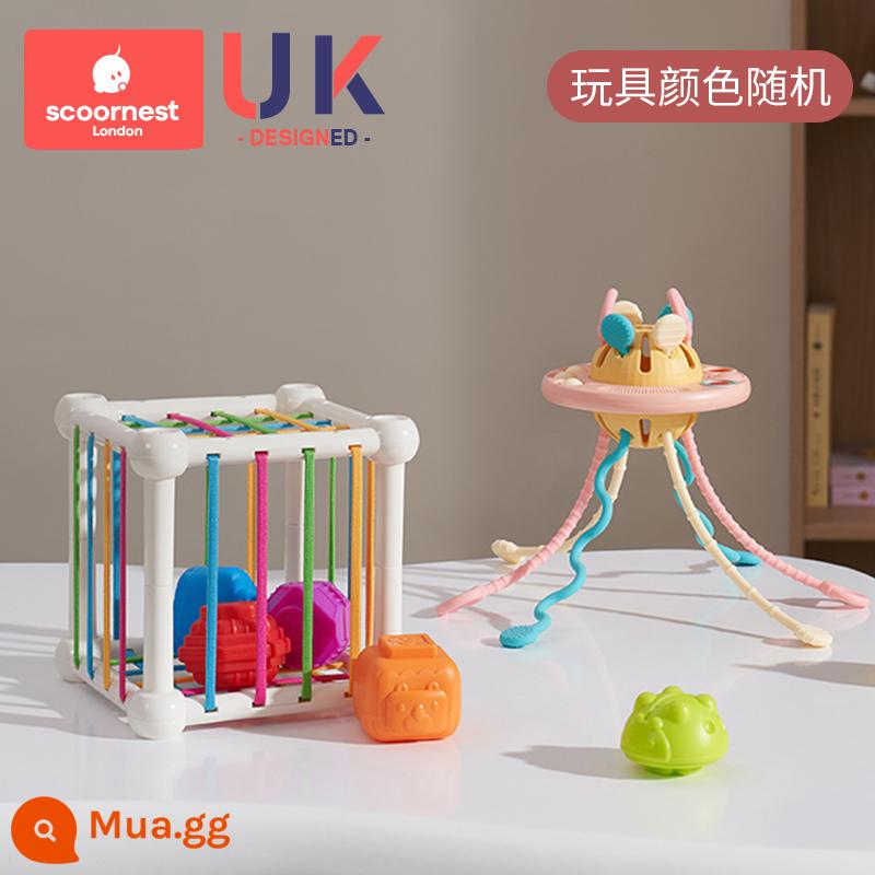 Kechao Baby Đồ Chơi Xếp Hình Hand Fine UFO Lalale 3 Xếp Hình Cho Bé 0-1 Tuổi Giáo Dục Sớm 6 Tháng - Gamilok A1 + Ceseile (Sâu bướm dễ thương)