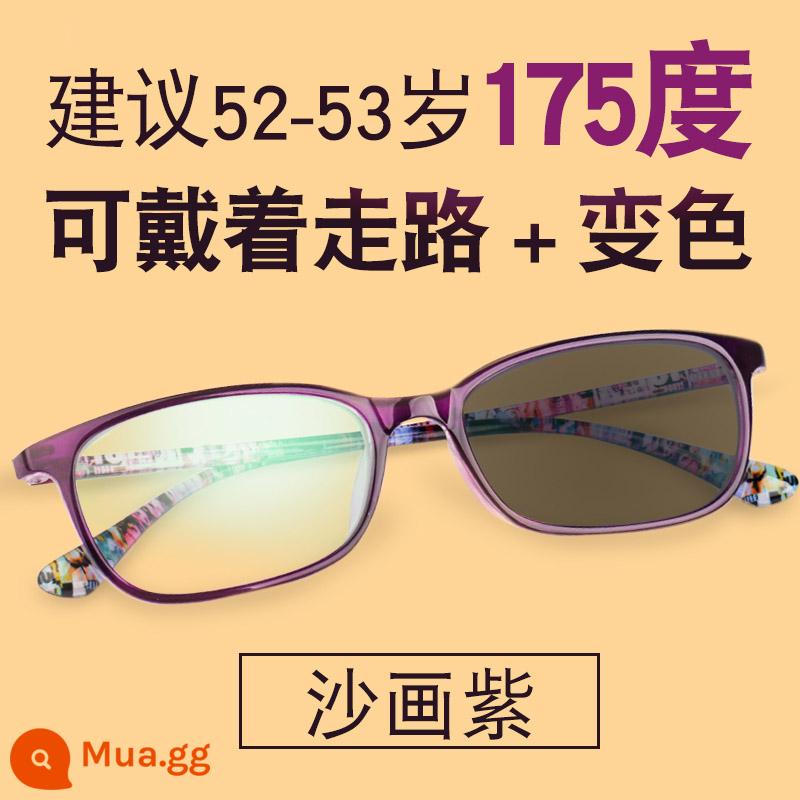 Kính viễn thị công dụng kép thời trang dành cho nữ siêu nhẹ chống ánh sáng xanh chống mỏi zoom thông minh đổi màu người già ánh sáng độ nét cao - 58 Tranh Cát Tím 175 Độ [Đổi Màu + Sử Dụng Xa Gần] Tặng Gương Dự Phòng