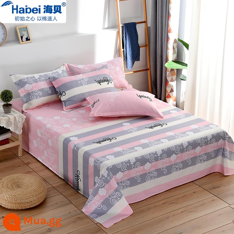 Drap trải giường 100% cotton nguyên chất dày dặn cotton 1 mảnh 1.5m 1.8m chăn đôi đơn ký túc xá sinh viên xuân hè - Thời gian tốt đẹp giống như những giấc mơ