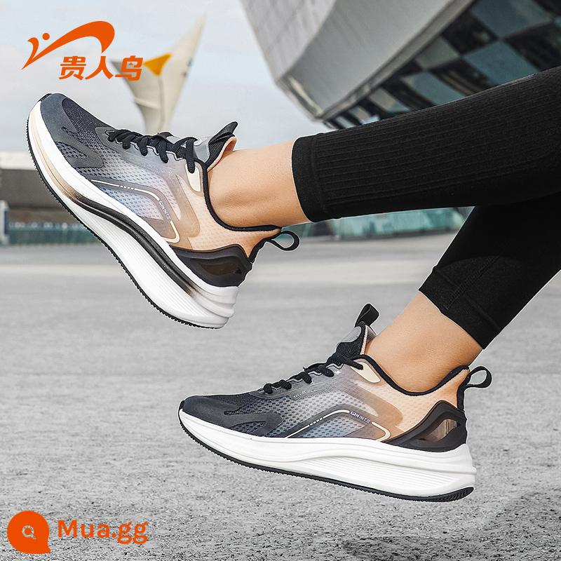 Chim Cao Quý Dừa Sneakers Bắp Rang Giày Nam Mùa Hè Lưới Thoáng Khí Chạy Bộ Chống Sốc Nam Giày Chạy Bộ Cũ - Giày chạy bộ nữ màu đen/hồng