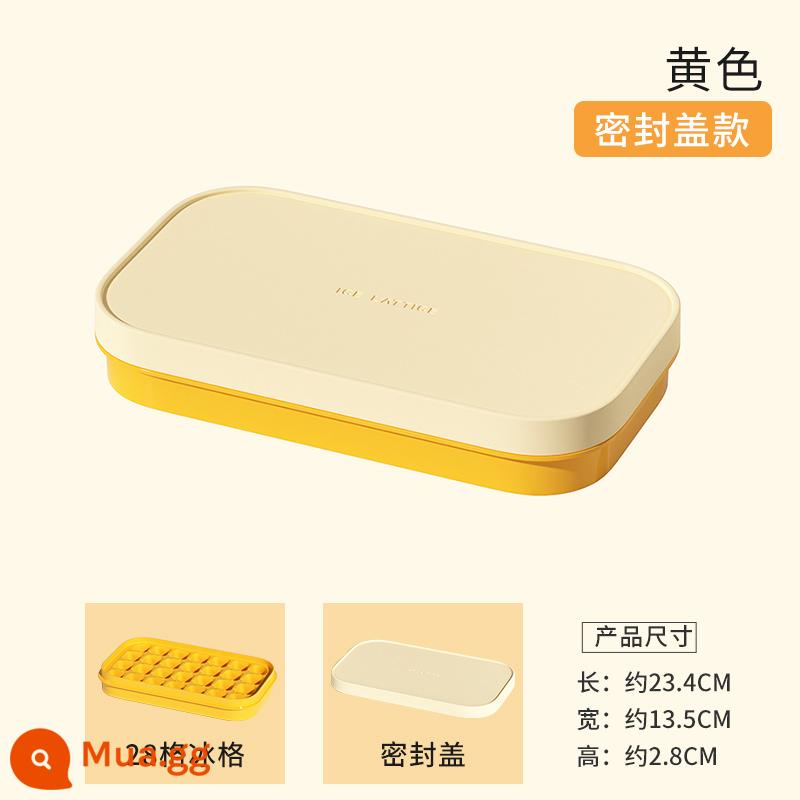 Kem Khuôn Thực Phẩm Silicone Mềm Ép Khay Đá Chất Mài Mòn Tủ Lạnh Gia Đình Tự Chế Bảo Quản Đông Lạnh Hiện Vật Hộp Đá - [Màu vàng mật ong ấm áp] Kiểu đơn lớp thông thường-28 lưới