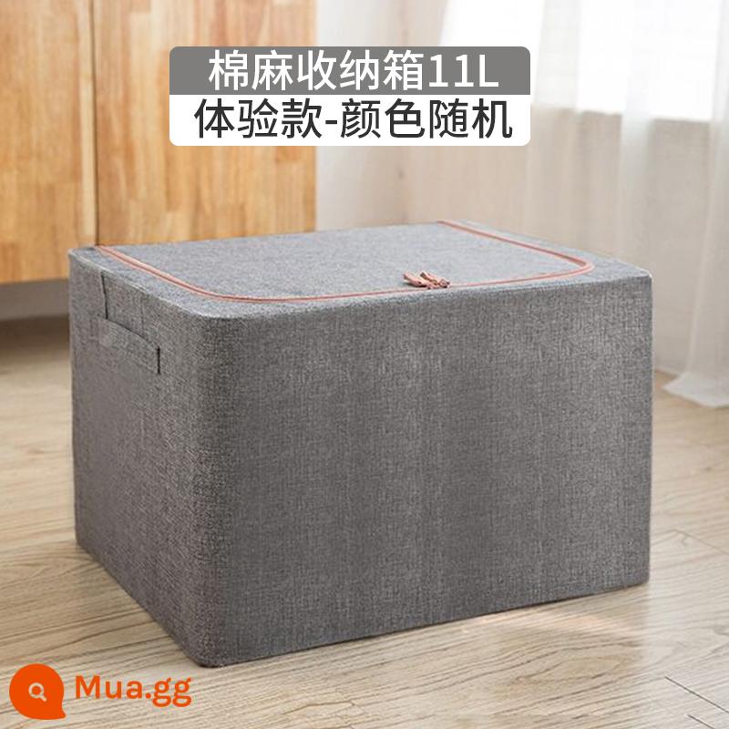 Chất liệu cotton dày và vải lanh hộp bảo quản quần áo vải hoàn thiện quần áo hộp gấp tủ quần áo lớn giỏ đựng túi hộ gia đình hiện vật - Ưu đãi đặc biệt 11L (30*24*16cm)