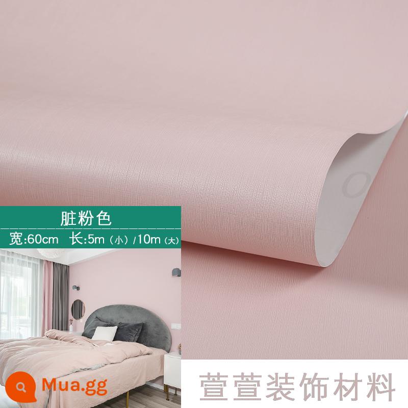 Nhựa PVC Tự Dán Giấy Dán Tường Phòng Ngủ Giấy Dán Tường Ins Đồ Nội Thất Đổi Mới Boeing Phim Dán Ký Túc Xá Sinh Viên Đồng Bằng Dán Tường - Hồng bẩn hồng 5/10 mét