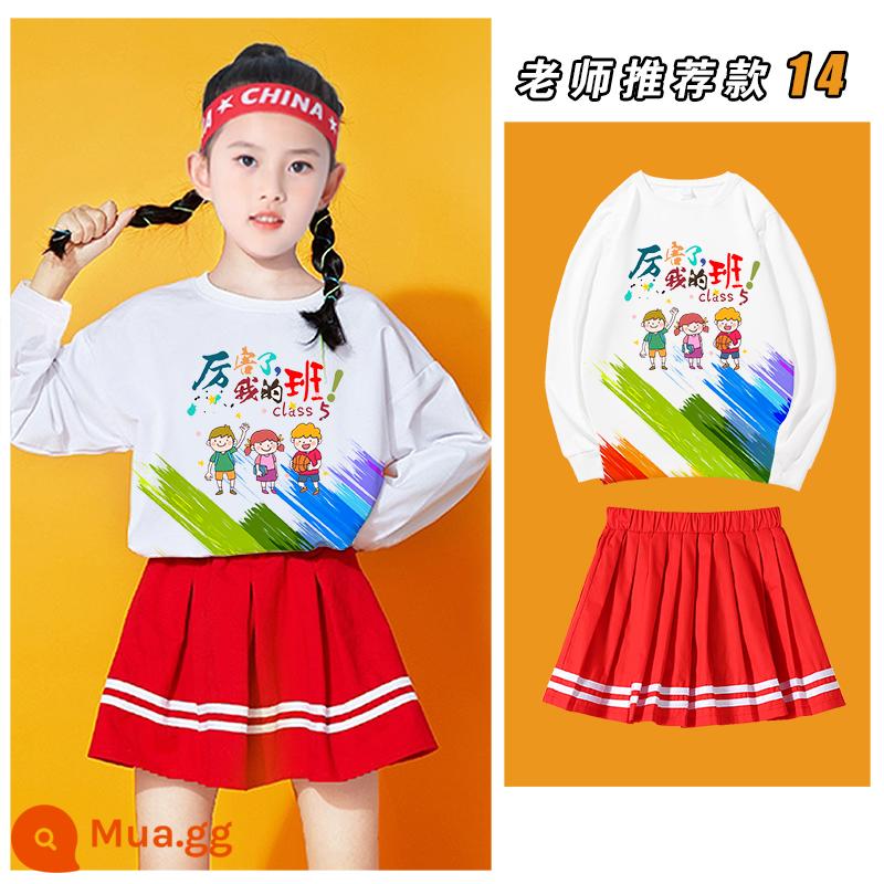 Sweater Custom Class Service Junior High School School Meningergarten Phong cách thể thao Trường học gặp gỡ Cotton Pure Long -Sleeved Group Hiệu suất Quần áo - Bộ đề xuất 14