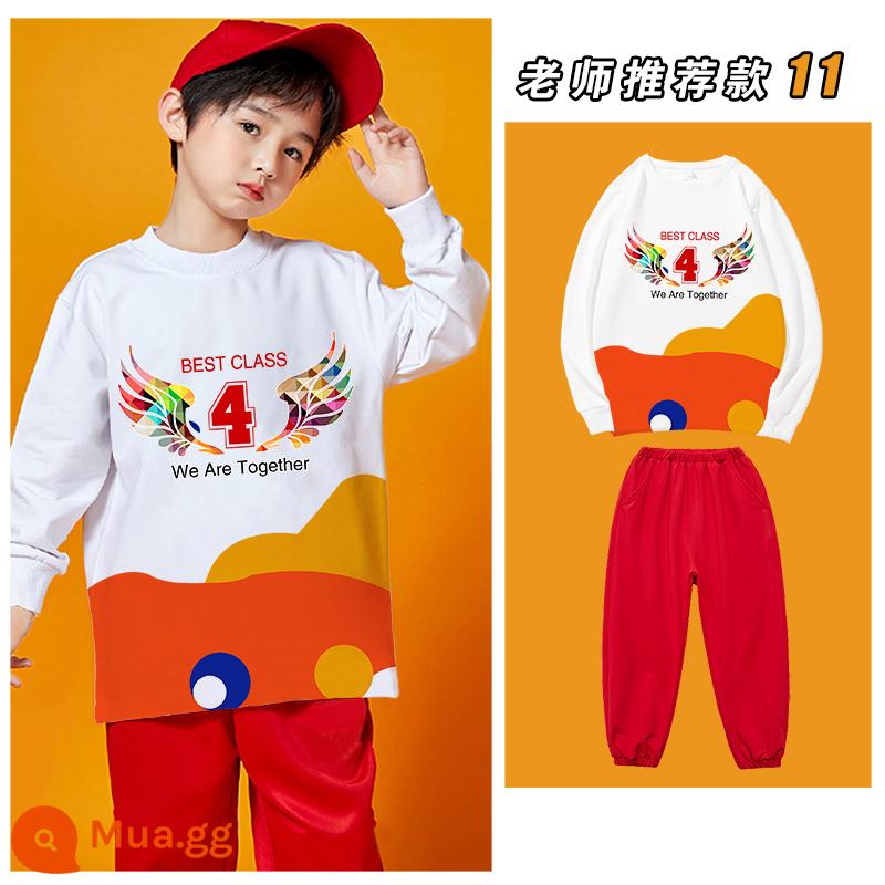 Sweater Custom Class Service Junior High School School Meningergarten Phong cách thể thao Trường học gặp gỡ Cotton Pure Long -Sleeved Group Hiệu suất Quần áo - Bộ đề xuất 11