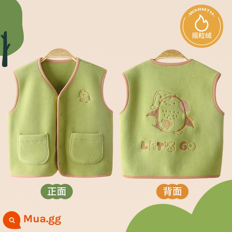 Bé vest mùa xuân và mùa thu dày ấm sang trọng vest cho bé trai và bé gái lông cừu vest bé quần áo trẻ em vest - màu xanh vani