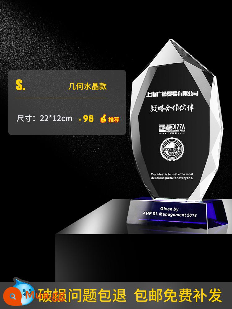 Tùy chỉnh Crystal Trophy để làm cho Giải thưởng Creative Thumb Awards Champion Huy chương khắc tùy chỉnh Cúp nhân viên xuất sắc - Phong cách pha lê S.Geometric