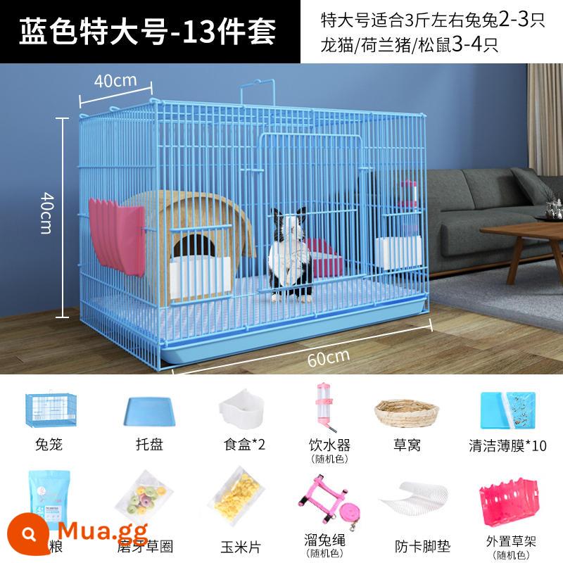 Thỏ Cage Nội thất Phòng trang trí dành riêng cho con cá heo Hà Lan lớn - Bộ 13 món cực lớn màu xanh lam