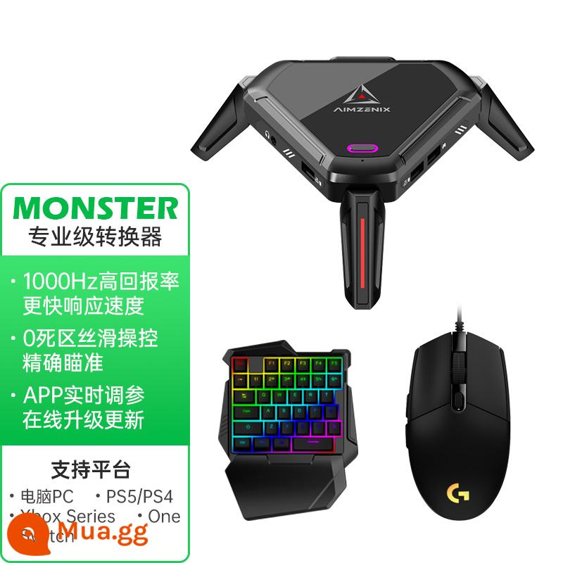 Bộ chuyển đổi bàn phím và chuột MONSTER/PS5 Bộ chuyển đổi bàn phím và chuột PS4/Xbox Apex Computer PC Final Time Pro - Bộ chuyển đổi bàn phím và chuột MONSTER + bàn phím một tay có dây + Logitech G102