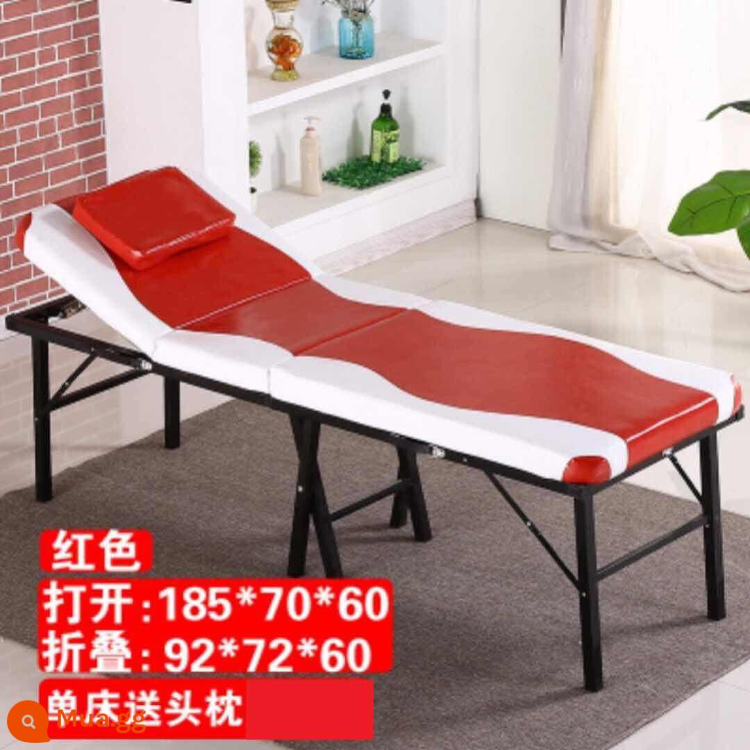 Thẩm mỹ viện gấp hình xăm hình xăm giường massage di động di động tại nhà đa chức năng vật lý trị liệu châm cứu - 185*70 đỏ