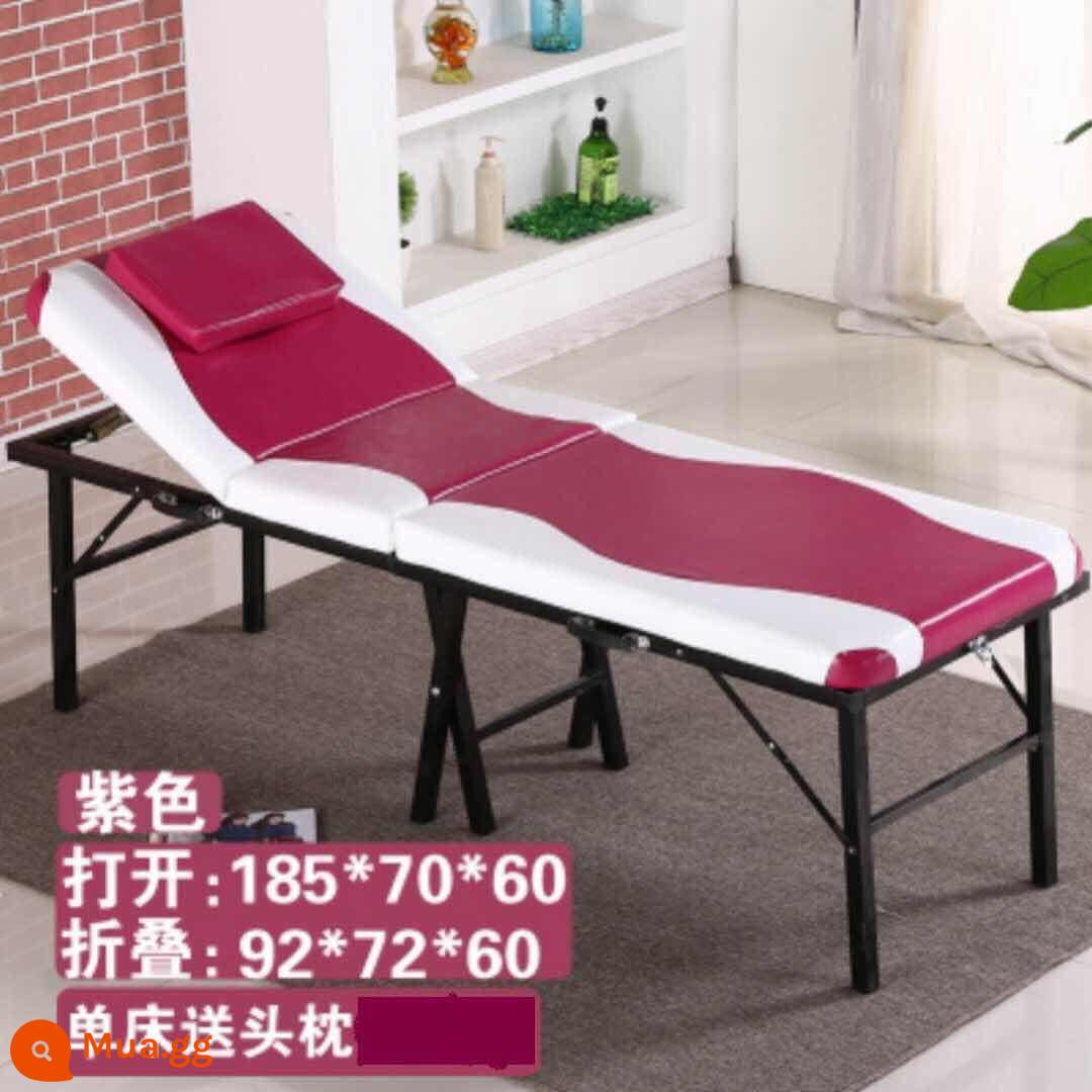 Thẩm mỹ viện gấp hình xăm hình xăm giường massage di động di động tại nhà đa chức năng vật lý trị liệu châm cứu - 185*70 tím