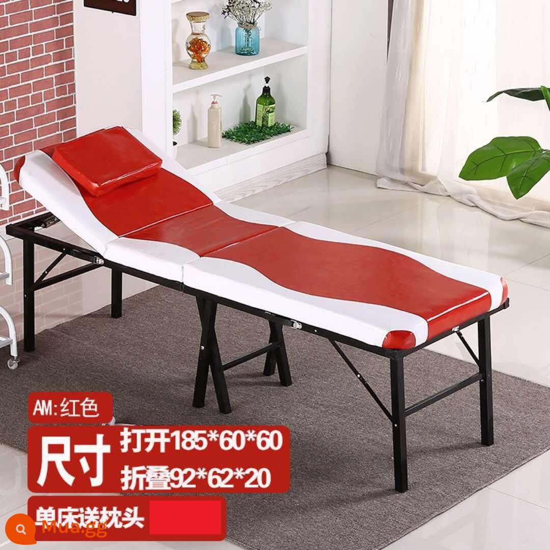 Thẩm mỹ viện gấp hình xăm hình xăm giường massage di động di động tại nhà đa chức năng vật lý trị liệu châm cứu - 185*60 đỏ