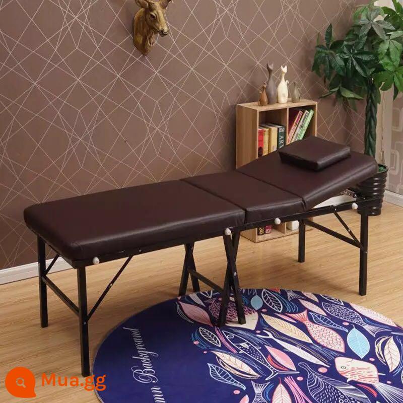 Thẩm mỹ viện gấp hình xăm hình xăm giường massage di động di động tại nhà đa chức năng vật lý trị liệu châm cứu - 185*60nâu