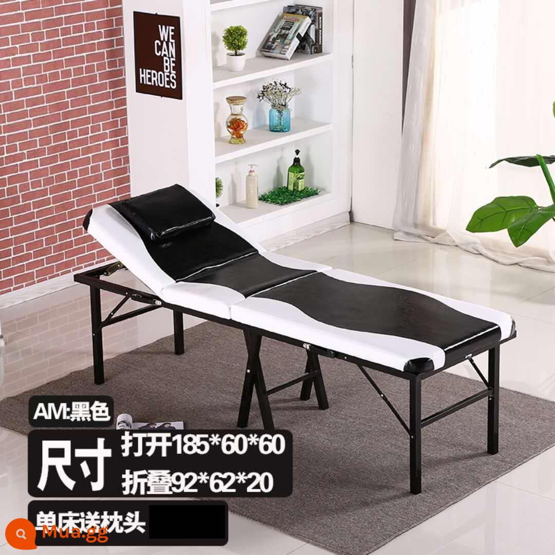 Thẩm mỹ viện gấp hình xăm hình xăm giường massage di động di động tại nhà đa chức năng vật lý trị liệu châm cứu - 185*60 đen