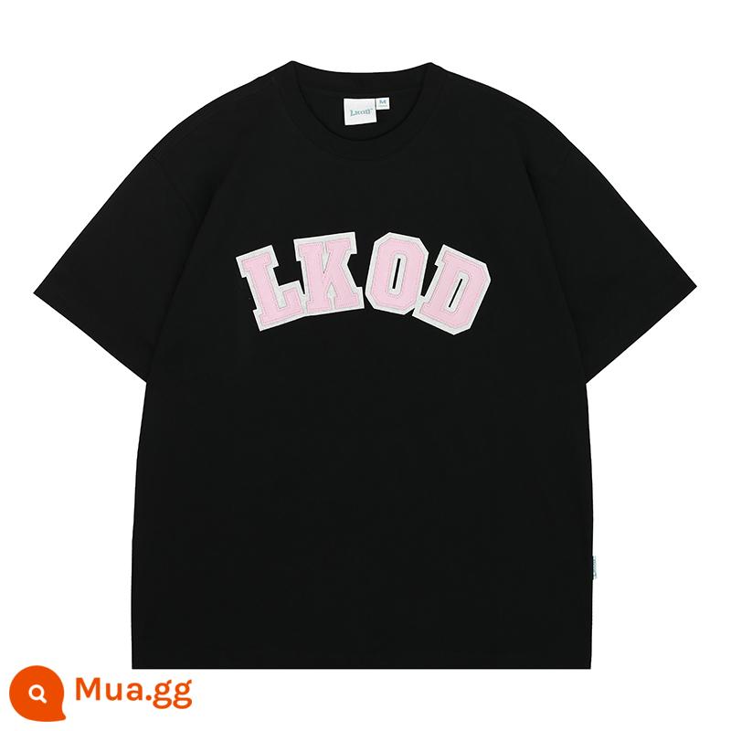 LK STORE LKOD 2023 Da Mới Nhãn Triều Thương Hiệu Cổ Tròn Quần Lót Cotton Nguyên Chất Tay Ngắn Áo Thun Mùa Hè - đen