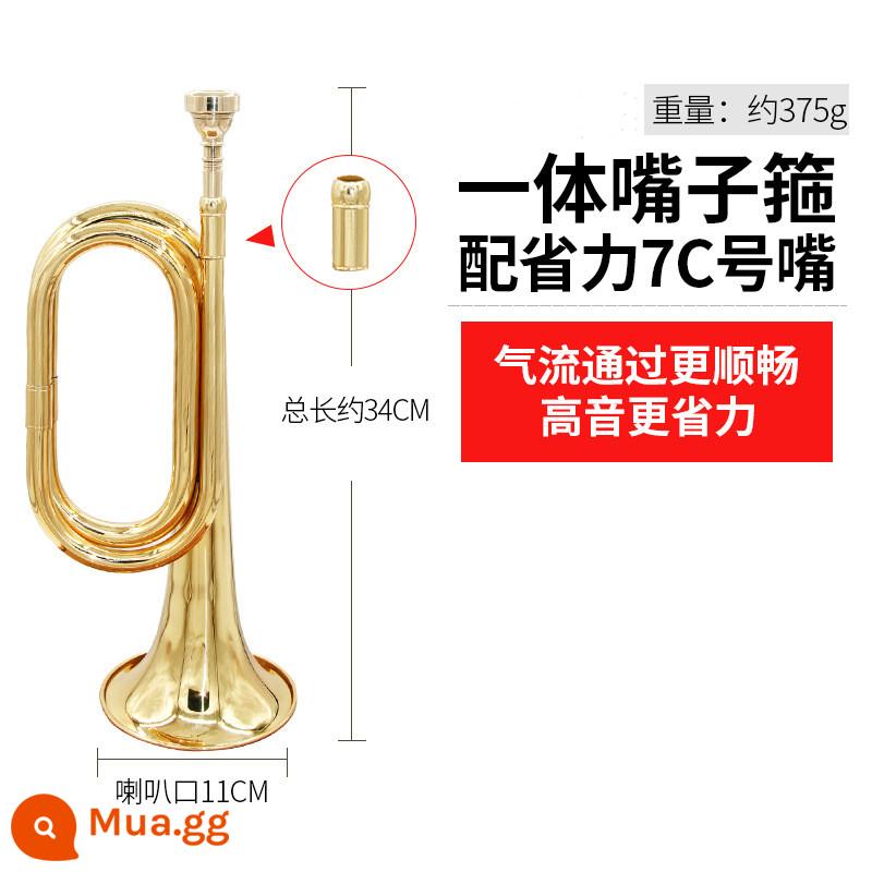 Chơi chuyên nghiệp bằng đồng thau bugle phí số cũ phân chia số nhạc cụ bằng đồng nguyên chất ban nhạc quân đội bước lớn sừng tiết kiệm nhân công C điều chỉnh - Còi sải bước + Ống ngậm 7C dễ dàng