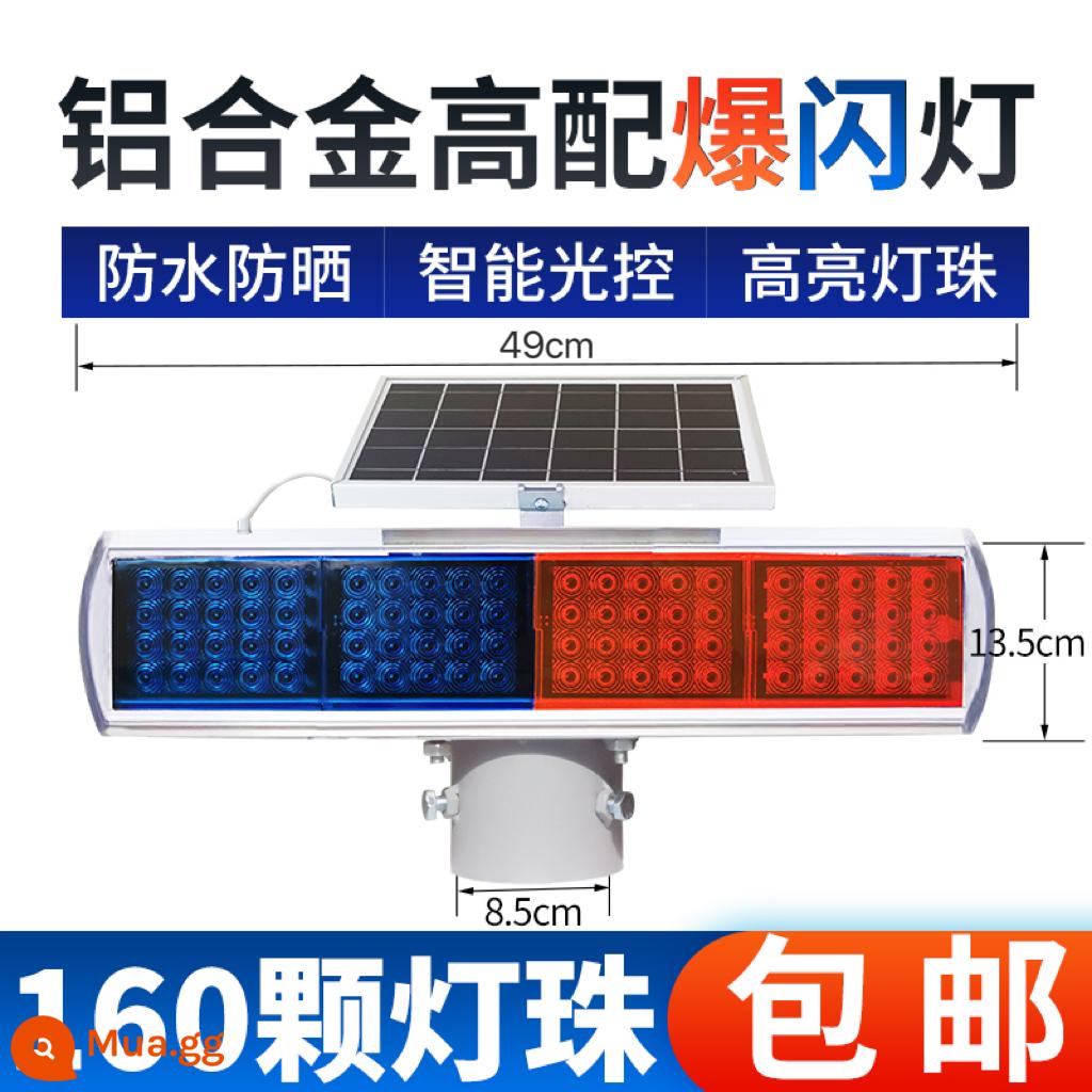 Cảnh báo năng lượng mặt trời đèn nhấp nháy đèn chướng ngại vật hai mặt LED xây dựng đường an toàn đèn nhấp nháy ánh sáng mạnh sạc - Đèn nhấp nháy cao cấp hai mặt bằng hợp kim nhôm