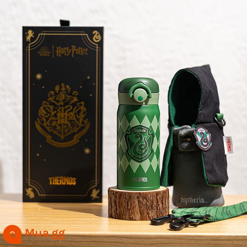 [Flagship Store] Bình Giữ Nhiệt Harry Potter Bình Giữ Nhiệt Trẻ Em Ống Hút Uống Trực Tiếp Cốc Nước Cho Học Sinh Cho Trường Học 316L - Cốc uống nước xanh Nhà Slytherin (350mL)